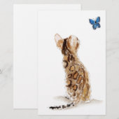 Bengaal kat en vlinder briefpapier (Voorkant / Achterkant)