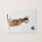 Bengaal kat en vlinder legpuzzel (Horizontaal)