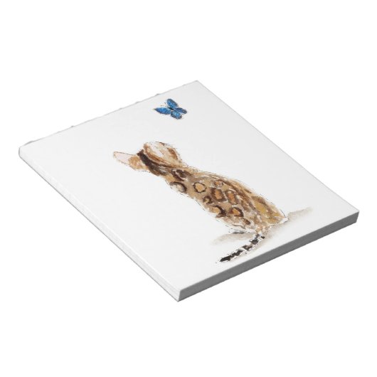 Bengaal kat en vlinder notitieblok (Schuin)