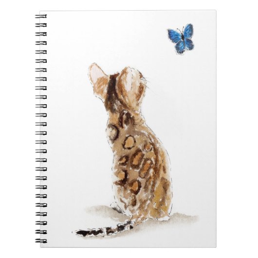 Bengaal kat en vlinder notitieboek (Voorkant)