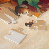 Bengaal Kat in Herfstbladeren Thanksgiving Kunst Legpuzzel (Zijkant)