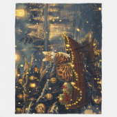 Bengaal Kat Kerst Feestelijke Reis Fleece Deken (Voorkant)