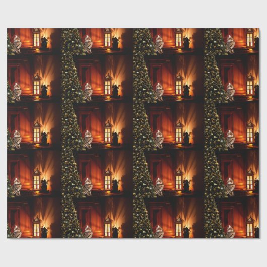 Bengaal Kat Kerstmis Cadeaupapier (Vlak)