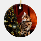 Bengaal Kat Kerstmis Keramisch Ornament (Voorkant)