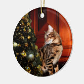 Bengaal Kat Kerstmis Keramisch Ornament (Links)
