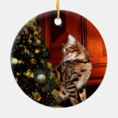 Bengaal Kat Kerstmis Keramisch Ornament (Achterkant)