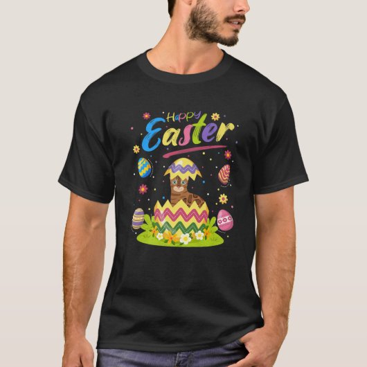 Bengaal kat Lover Funny Easter Bengal Cat Happy T-shirt (Voorkant)