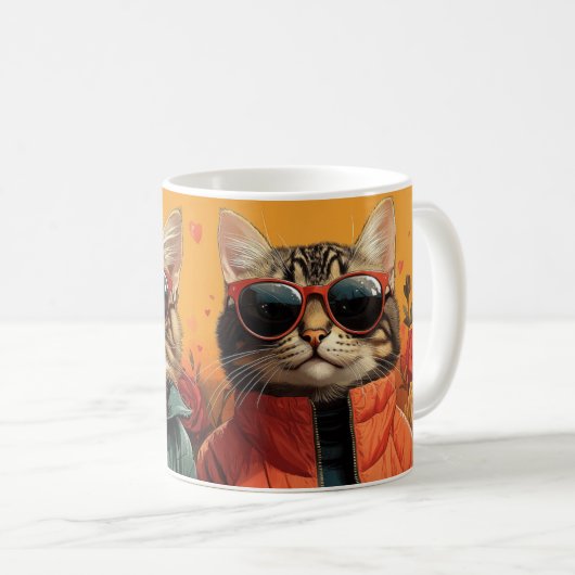 Bengaal Kat Met Hart Rozen Valentijnsdag Koffiemok (Voorkant rechts)