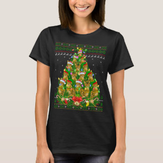 Bengaal kat met kerstverlichting Bengaal kat Ugly T-shirt