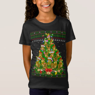 Bengaal kat met kerstverlichting Bengaal kat Ugly T-shirt