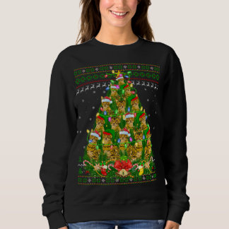 Bengaal kat met kerstverlichting Bengaal kat Ugly  Trui