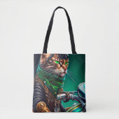 Bengaal Kat rijdt op fiets St. Patrick's Day Tote Bag (Voorkant)