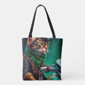Bengaal Kat rijdt op fiets St. Patrick's Day Tote Bag (Achterkant)