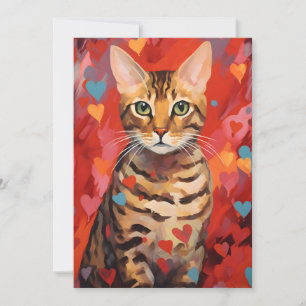 Bengaal kat Valentijnsdag Feestdagenkaart