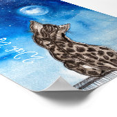 Bengaal kat wast op een ster poster (Hoek)