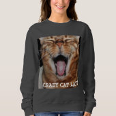 Bengaal Kat Womens Sweatshirt "CRAZY CAT LADY" (Voorkant)