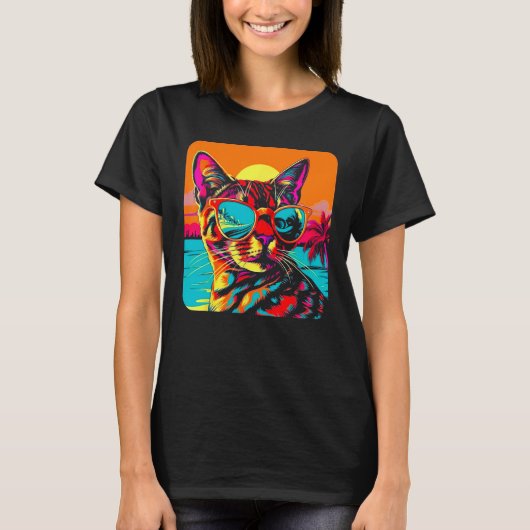 Bengaal Kat Zomerstrand T-shirt (Voorkant)