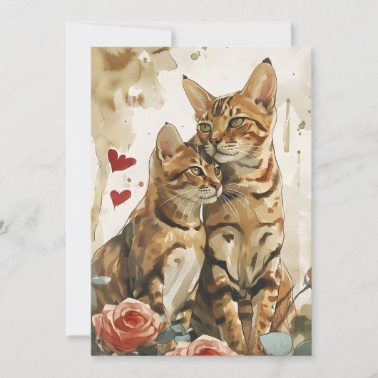 Bengaal katten Valentijnsdag Feestdagenkaart (Voorkant)