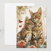 Bengaal katten Valentijnsdag Feestdagenkaart (Voorkant / Achterkant)