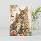 Bengaal katten Valentijnsdag Feestdagenkaart (Staand voorkant)