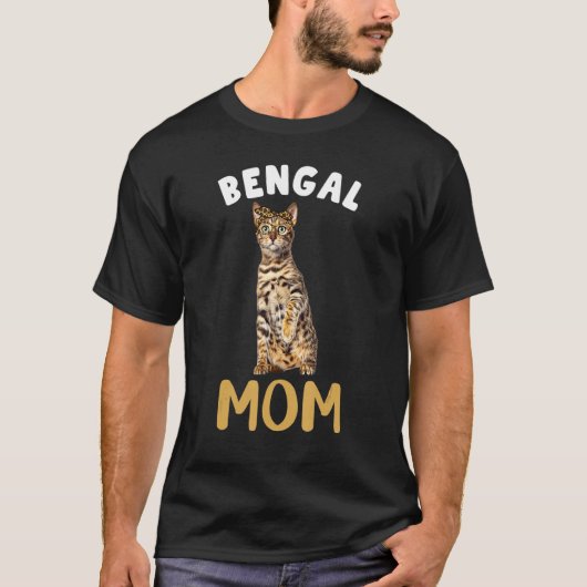Bengaal mam Mama Cat Lover, eigenaar van Leopard P T-shirt (Voorkant)