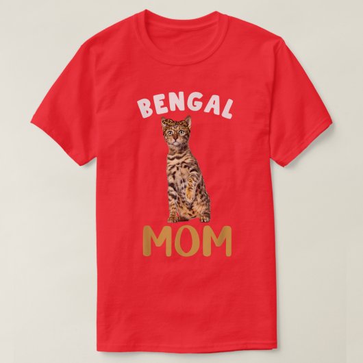 Bengaal mam Mama Cat Lover, eigenaar van Leopard P T-shirt (Design voorkant)