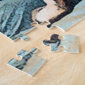 Bengaal Tiger in het lange gras met de blauwe luch Legpuzzel (Zijkant)