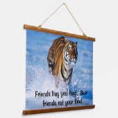 Bengaal Tiger runnIng in de prachtige blauwe oceaa Hangend Wandkleed (Gebogen)