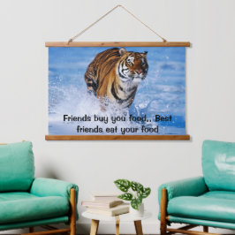 Bengaal Tiger runnIng in de prachtige blauwe oceaa Hangend Wandkleed