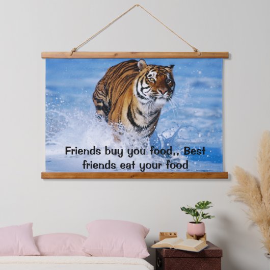 Bengaal Tiger runnIng in de prachtige blauwe oceaa Hangend Wandkleed (Slaapkamer)