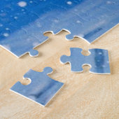 Bengaal Tiger runnIng in de prachtige blauwe oceaa Legpuzzel (Zijkant)