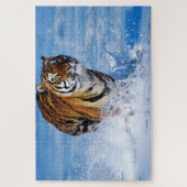 Bengaal Tiger runnIng in de prachtige blauwe oceaa Legpuzzel (Verticaal)