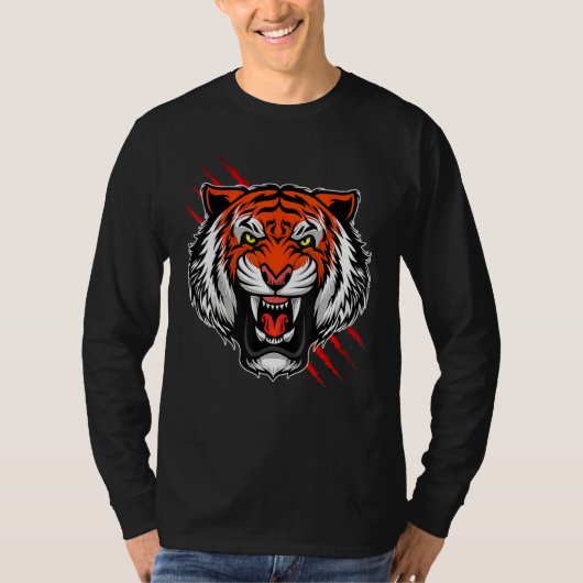 Bengaal Tiger Stripes Face Mask T-shirt (Voorkant)