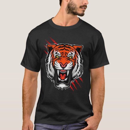 Bengaal Tiger Stripes Face Mask T-shirt (Voorkant)