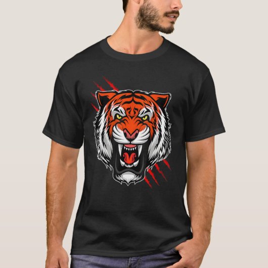 Bengaal Tiger Stripes Face Mask T-shirt (Voorkant)