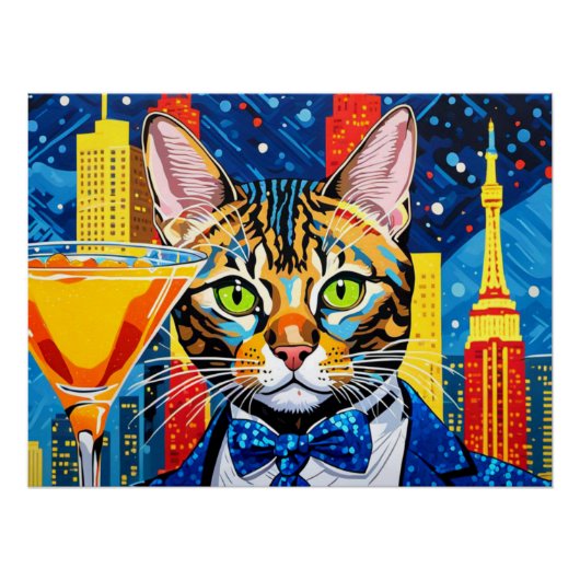 BENGAALS CAT-VEGAS NACHTLEVEN PERFECT POSTER (Voorkant)