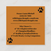  Bengaals Cattery-Visitekaartje Vierkante Visitekaartje (Achterkant)