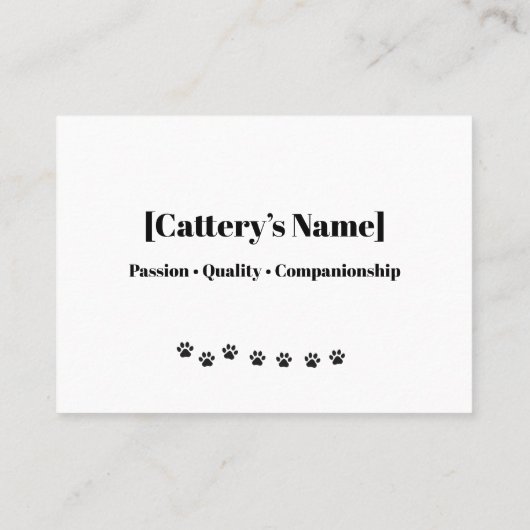 Bengaals Cattery-Visitekaartje Visitekaartje (Achterkant)