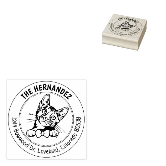 bengaals kattenretouradres rubberstempel (Gestempeld)