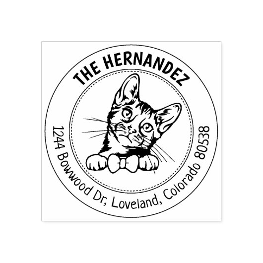 bengaals kattenretouradres rubberstempel (Afrduk)