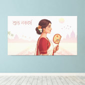 Bengaals Nieuwjaar Canvas Afdruk (Insitu (Houten vloer))