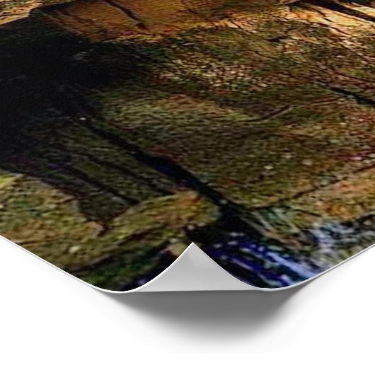 Bengaals tijger in grot poster (Hoek)