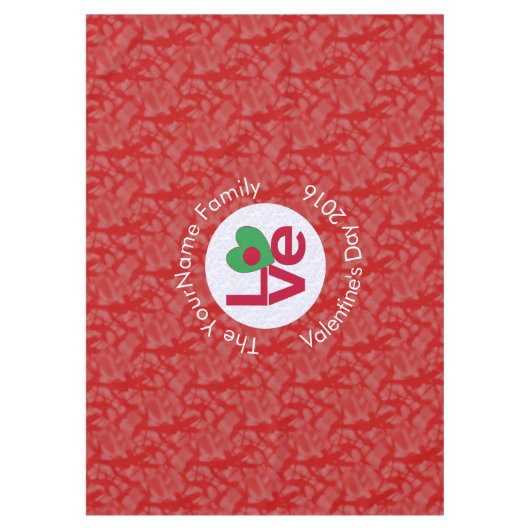 Bengaals Vlag Hart Rood LIEFDE Tafelkleed (Voorkant)