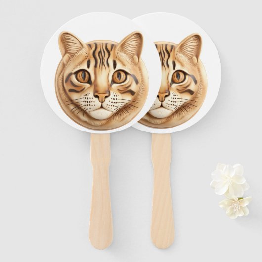 Bengaalse Cat 3D geïnspireerd Handwaaier (Voorkant en achterkant)