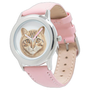 Bengaalse Cat 3D geïnspireerd Horloge