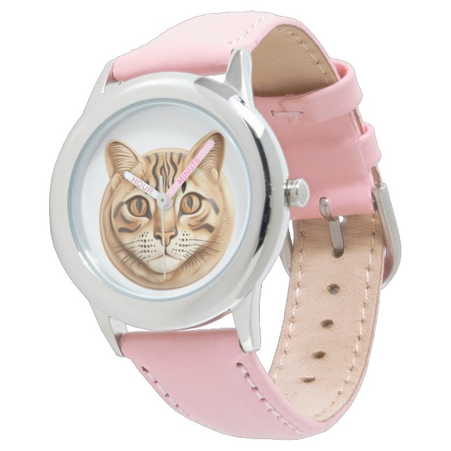 Bengaalse Cat 3D geïnspireerd Horloge (Gekanteld)
