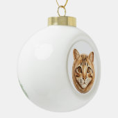 Bengaalse Cat 3D geïnspireerd Keramische Bal Ornament (Links)
