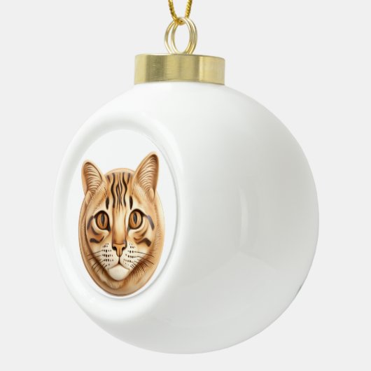 Bengaalse Cat 3D geïnspireerd Keramische Bal Ornament (Rechts)