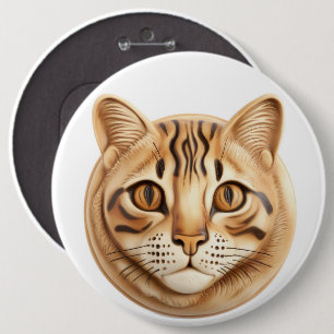 Bengaalse Cat 3D geïnspireerd Ronde Button 6,0 Cm