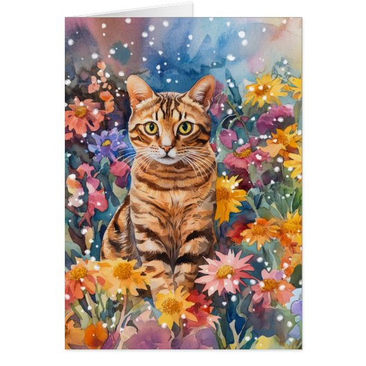 Bengaalse kat - 5" x 7" Art Kaart (Voorkant)